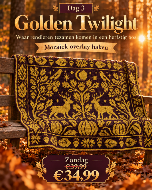 Golden Twilight Mozaiek Overlay Deken
