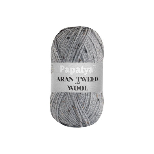 Papatya Aran Tweed with Wool Silver Grey (2530)