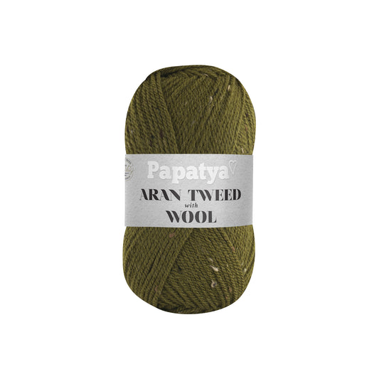 Papatya Aran Tweed with Wool Army (6970)