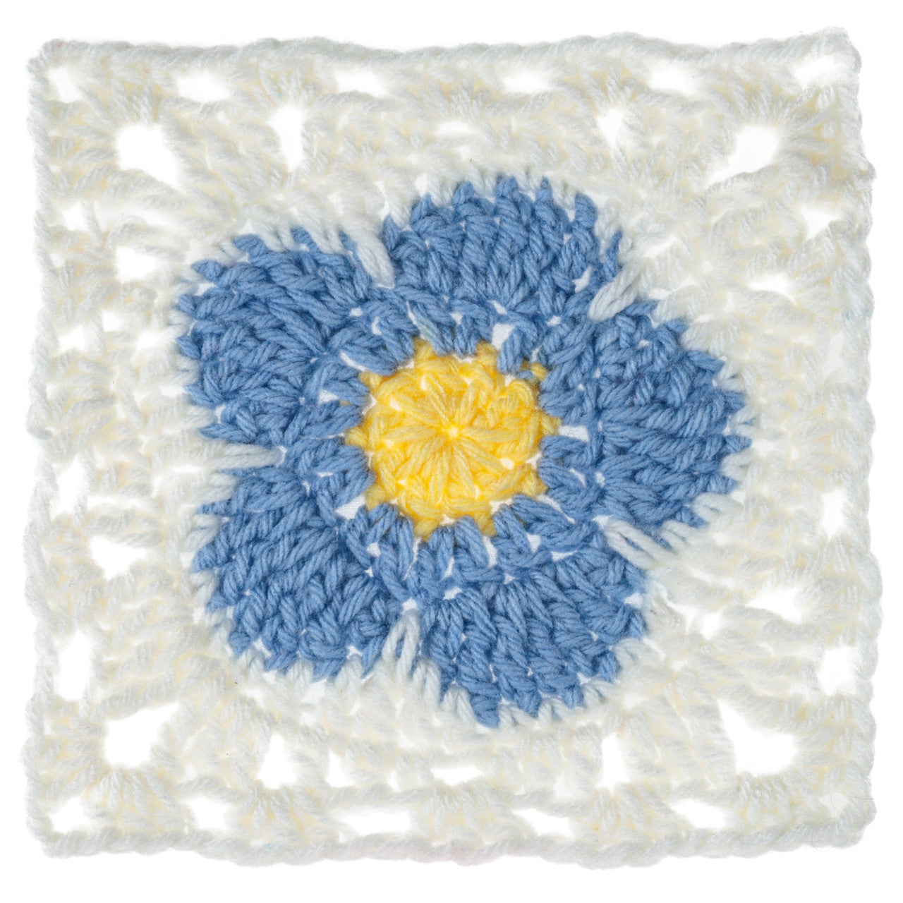 Red Heart Granny Square Flower Power Forget Me Not