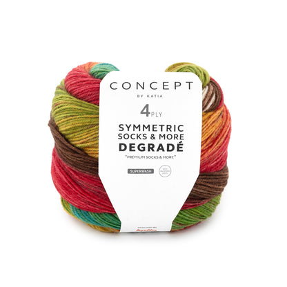 Katia Concept 4 Ply Symmetric Socks and More Degrade Fire (85)
