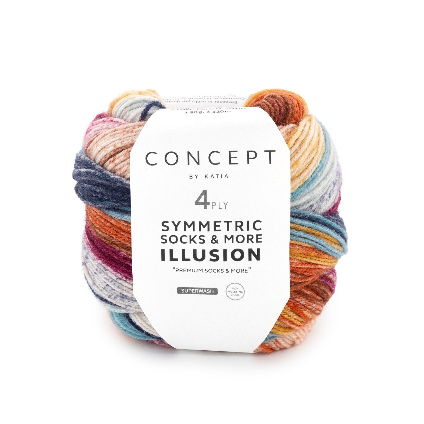 Katia Concept 4 Ply Symmetric Socks and More Illusion Marron (72)