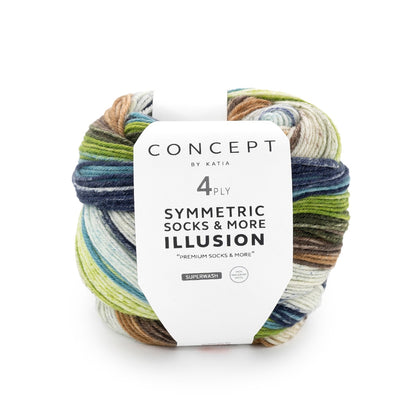 Katia Concept 4 Ply Symmetric Socks and More Illusion Forest (75)