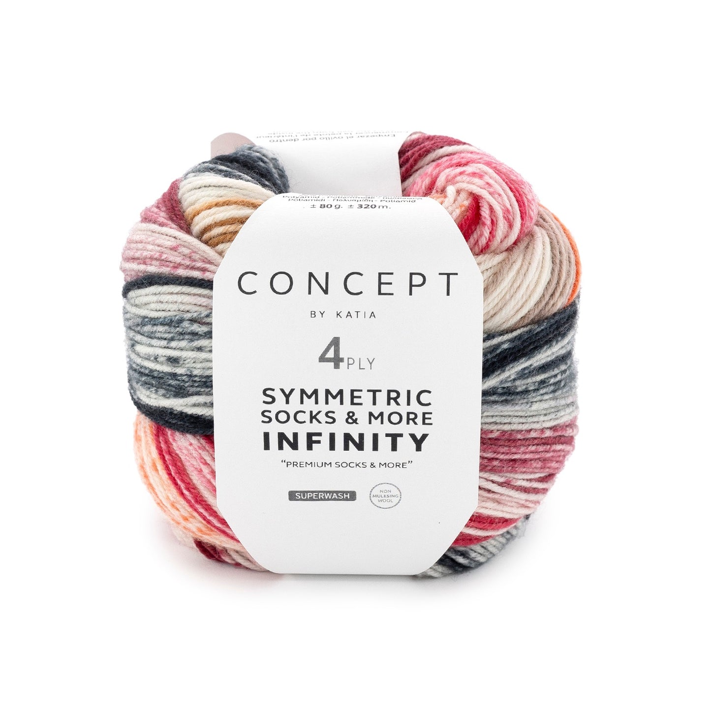 Katia Concept 4 Ply Symmetric Socks and More Infinity Volcano (90)