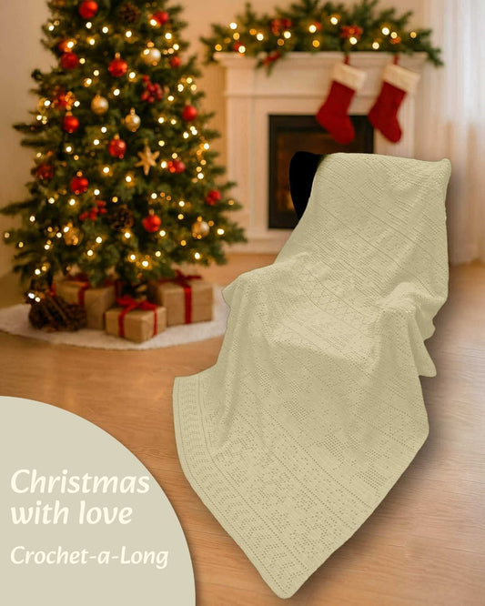 Kerstdeken filet 2025 /  Christmas with love (crochet-a-long) (Cream) (LIMITED EDITION)