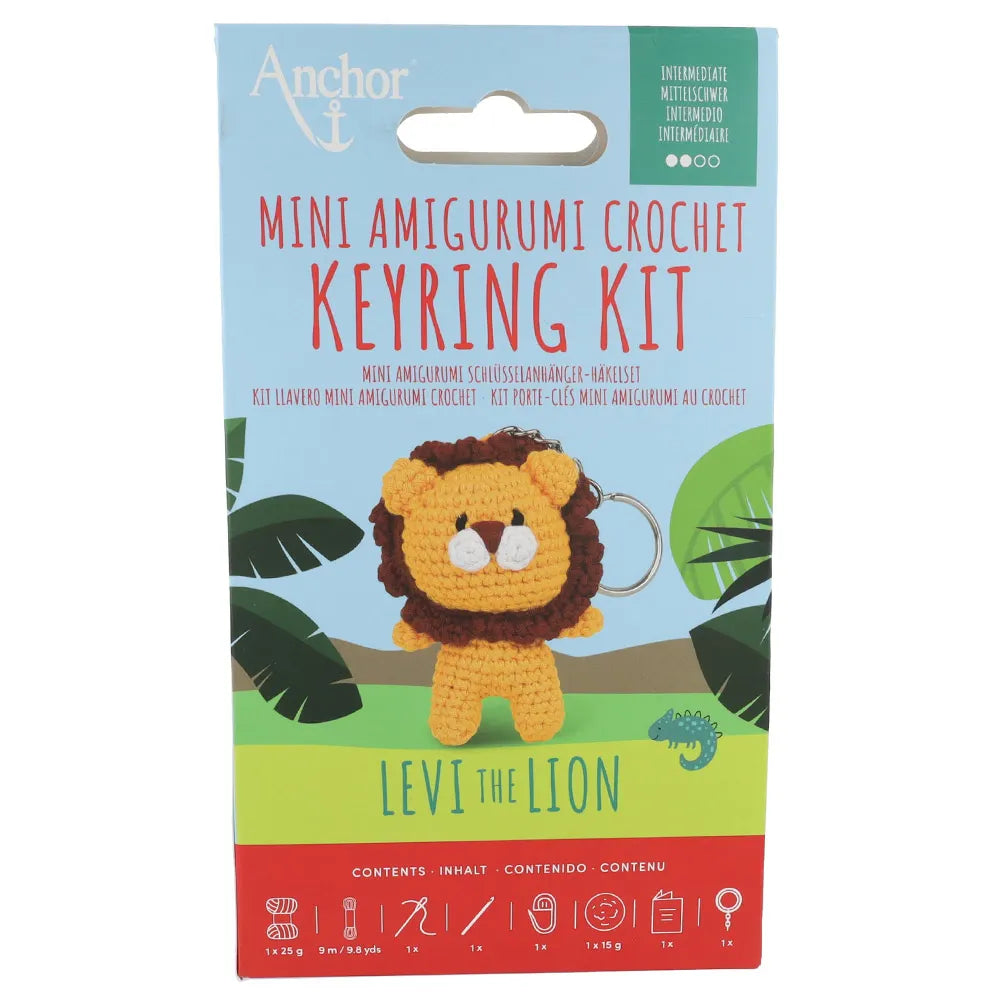 Anchor Mini amigurumi haak kit - sleutelhanger leeuw
