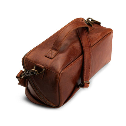 MUUD Cleo Handgemaakt leren schouder tas 23 x 13 x 11 cm - Rich Brown XMAS2023