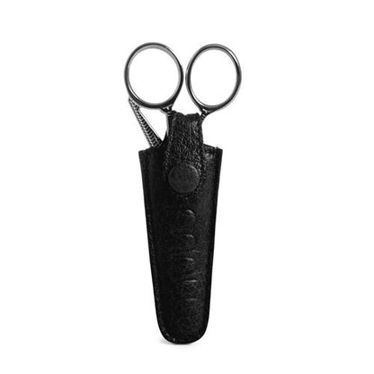 Muud Espoo Handgemaakt leren etui voor schaar 3.5 x 2 x 8 cm - black