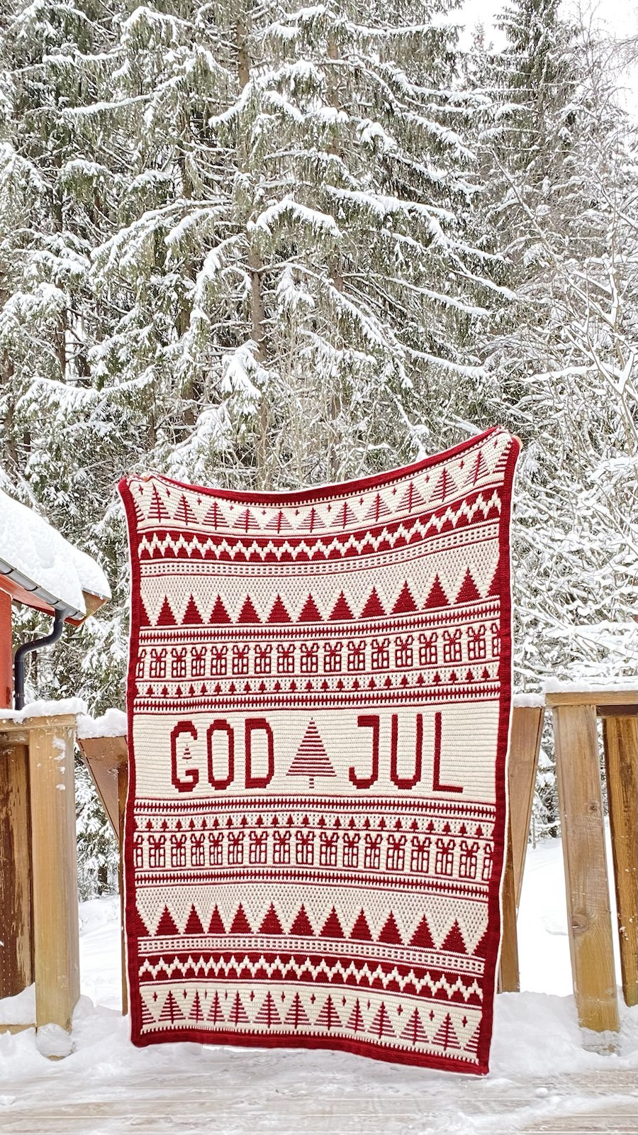 Christmas Blanket 2022 rood  (Durable dream + haakpatroon)