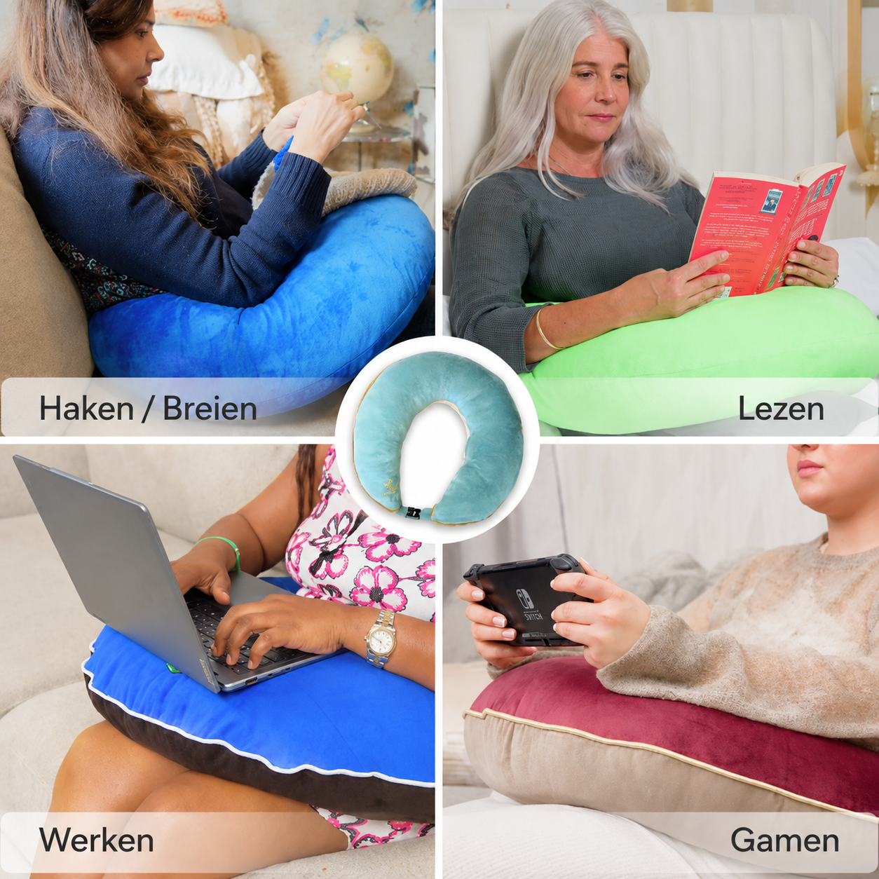 Handwerk kussen Grijs met Brons