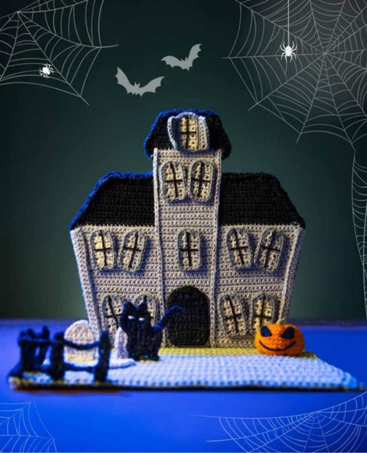 Spooky spookhuis uit Kerstdorp haken (Garenpakket)