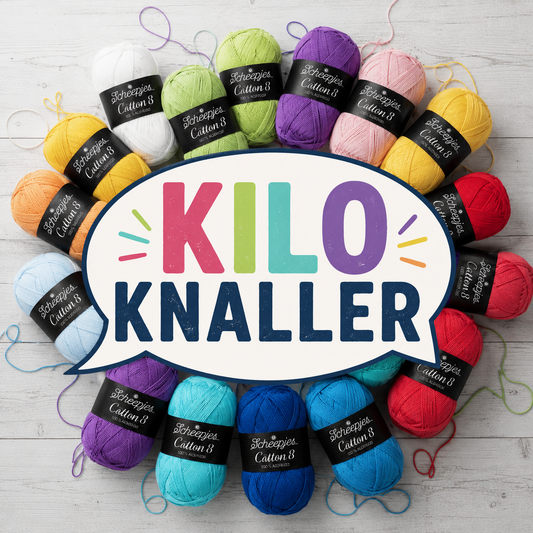 Kilo knaller met Scheepjes katoen (20 + 1 bol gratis)