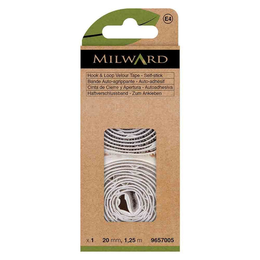 Milward Klittenband zelfklevend wit 20 mm