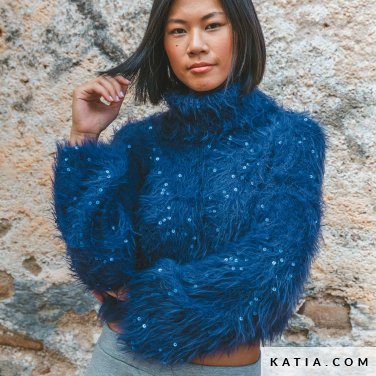 Katia Fur Moda Pailletes Black (202)
