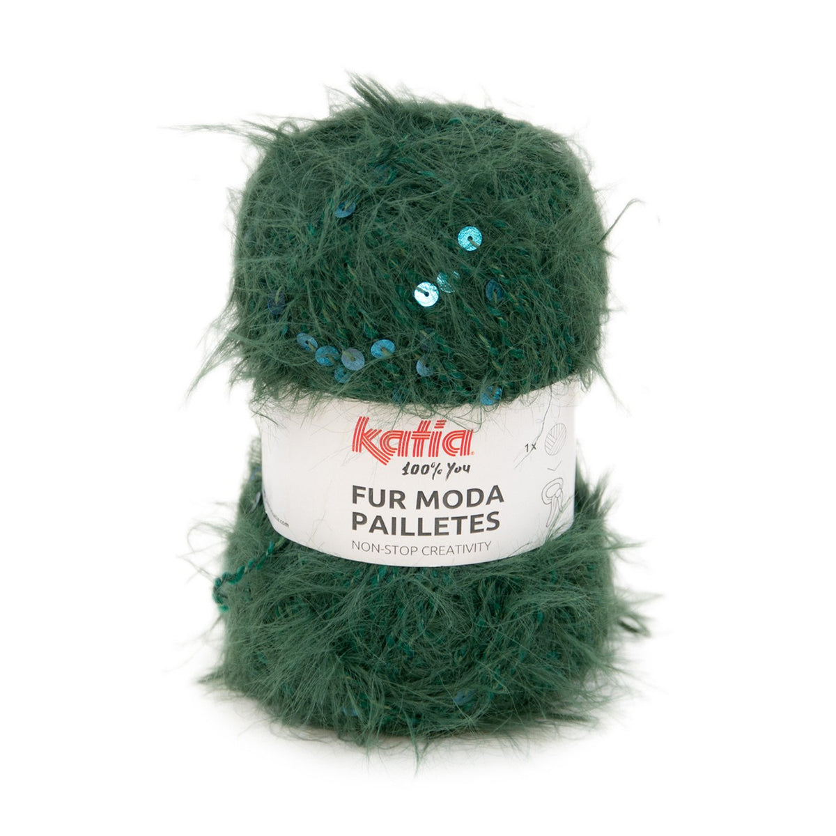 Katia Fur Moda Pailletes Green (205)