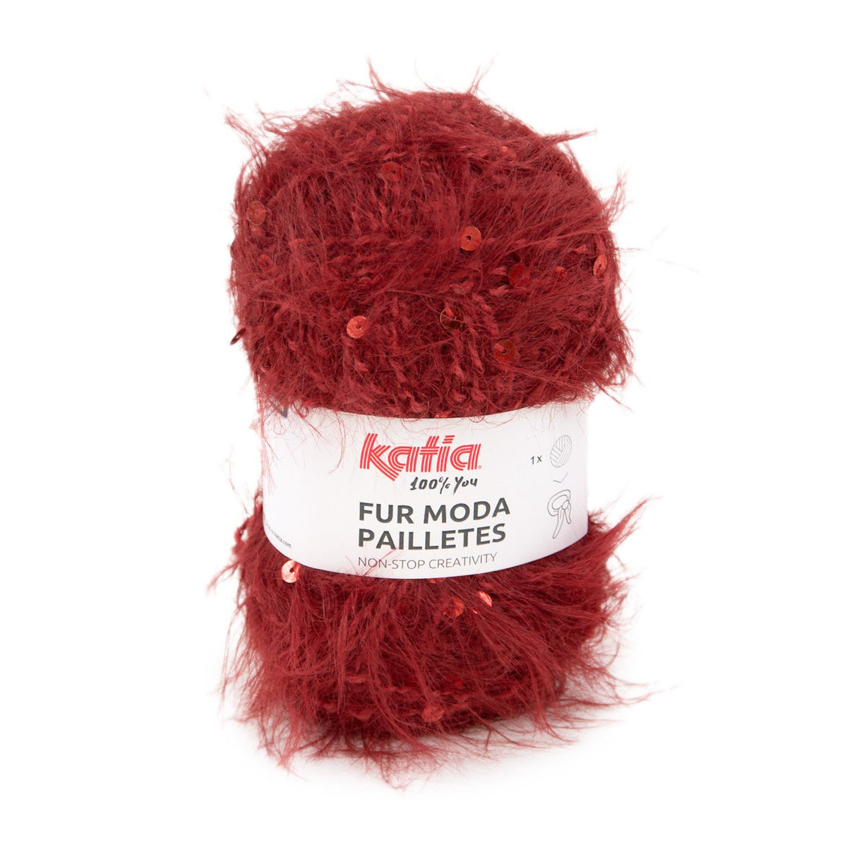 Katia Fur Moda Pailletes Bordeaux (204)