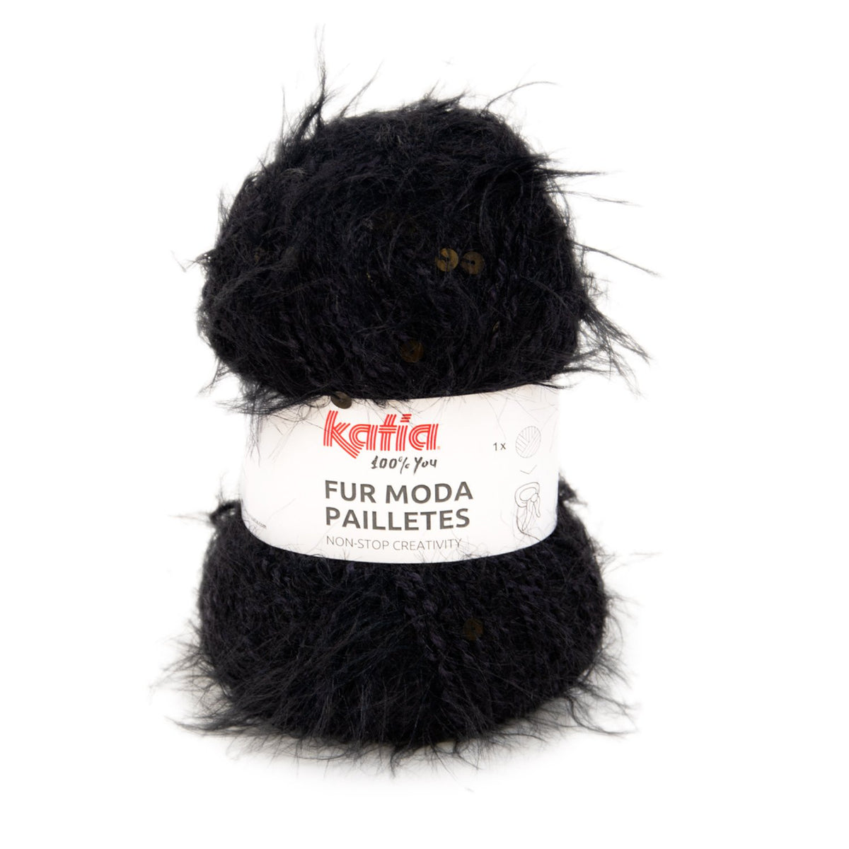 Katia Fur Moda Pailletes Black (202)