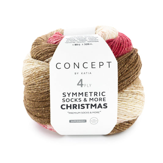 Katia Concept 4 Ply Symmetric Socks and More Christmas Mrs Clause (201)