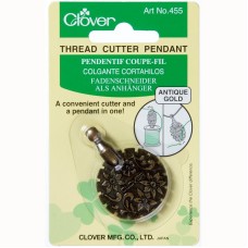 Clover Thread Cutter Pendant Old Gold