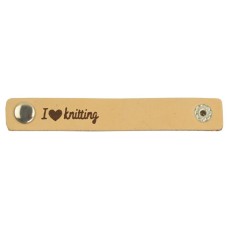 Durable Leren Label I Love Knitting 10 x 1.5 cm