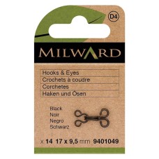 Milward Haken en ogen nr.3 zwart