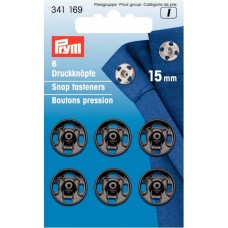 Prym Aannaaidrukknoop messing 15 mm zwart