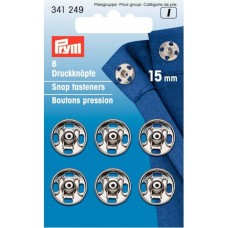 Prym Aannaaidrukknoop messing 15 mm zilver