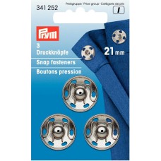 Prym Aannaaidrukknoop messing 21 mm zilver