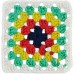 Red Heart Granny Square Soft White - Green Scream