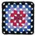 Red Heart Granny Square Black Hyper Violet