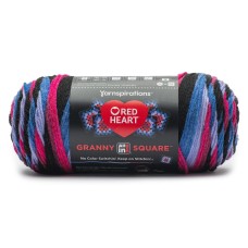 Red Heart Granny Square Black Hyper Violet