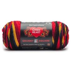 Red Heart Granny Square Black - Moody Cherry