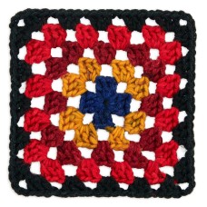 Red Heart Granny Square Black - Moody Cherry